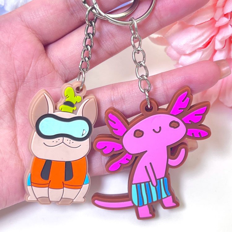 Anime Wholesale Custom Logo Llaveros De Goma Silicone Key Chain Ring Accessories Pvc Soft Rubber Keychain