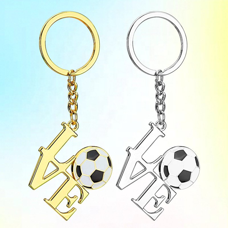 Key Chains Wholesale Custom Engraving Zinc Alloy Football Logo Personalised Souvenir Metal Keychiana for Gifts
