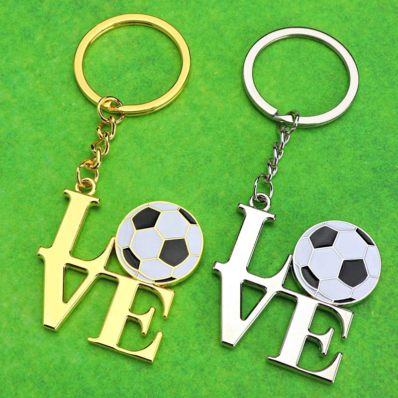 Key Chains Wholesale Custom Engraving Zinc Alloy Football Logo Personalised Souvenir Metal Keychiana for Gifts