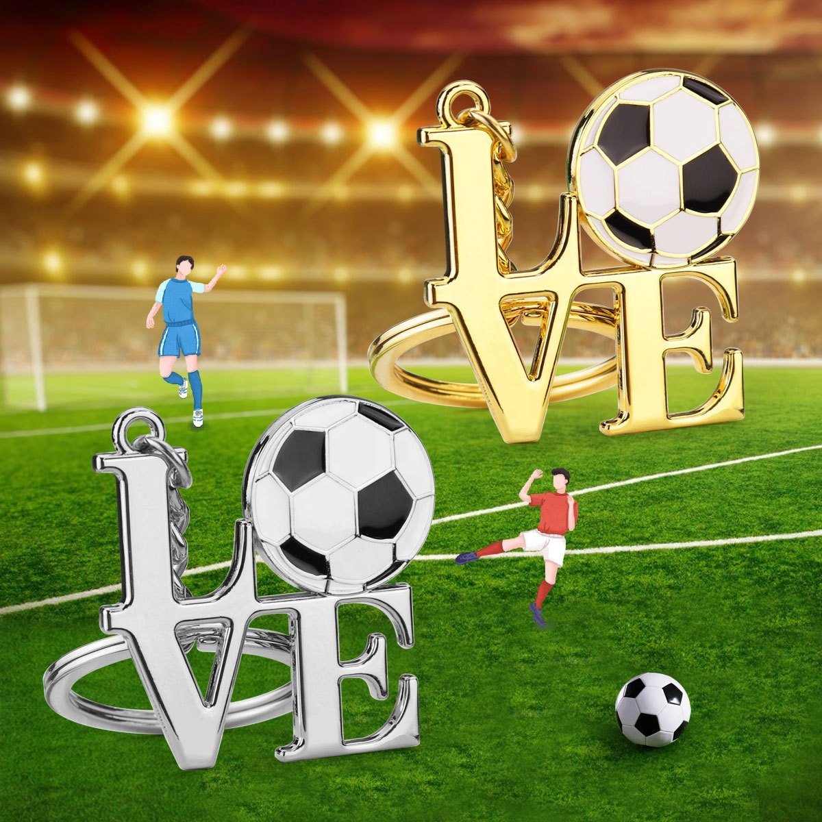 Key Chains Wholesale Custom Engraving Zinc Alloy Football Logo Personalised Souvenir Metal Keychiana for Gifts