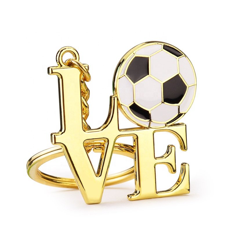 Key Chains Wholesale Custom Engraving Zinc Alloy Football Logo Personalised Souvenir Metal Keychiana for Gifts