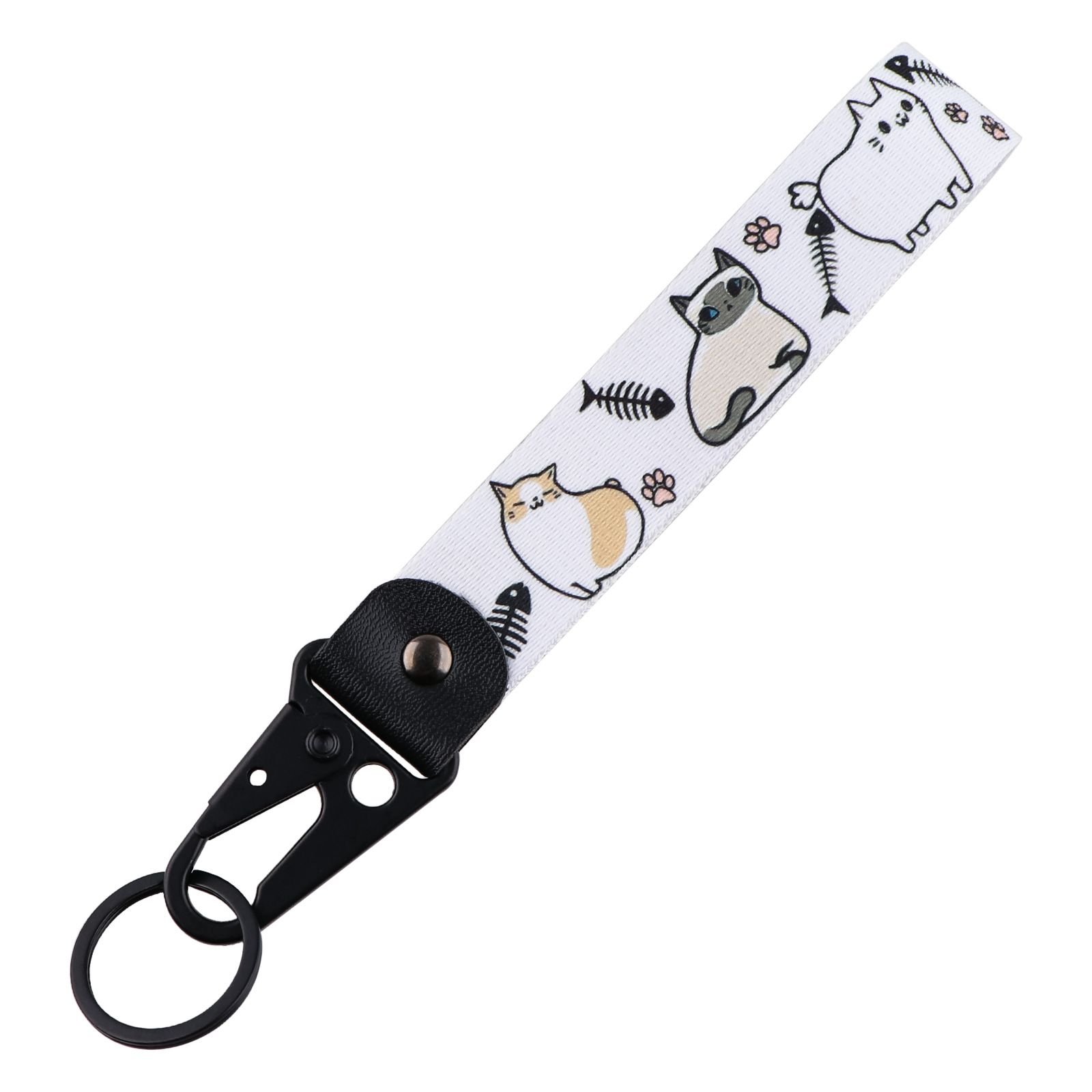 Hot selling cartoon cute corgi pet dog kitten pattern Olecranon key chain car key rope leather Olecranon pendant accessories