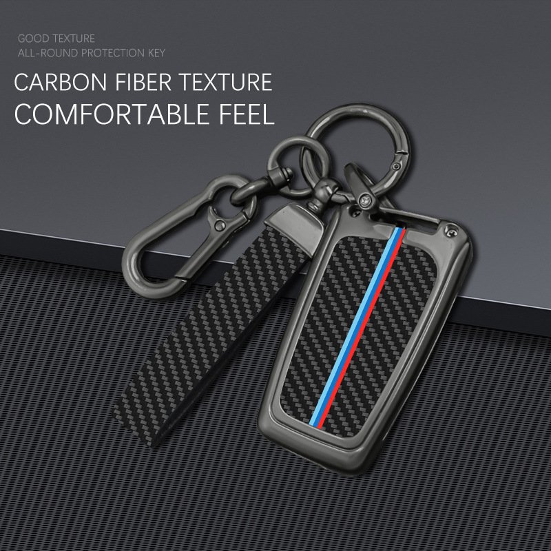 Zinc alloy 3 Button Carbon Fiber Car Key Case Metal Remote Key Fob Cover Fit For Toyota Prius Camry Corolla C-HR CHR RAV4 Prado