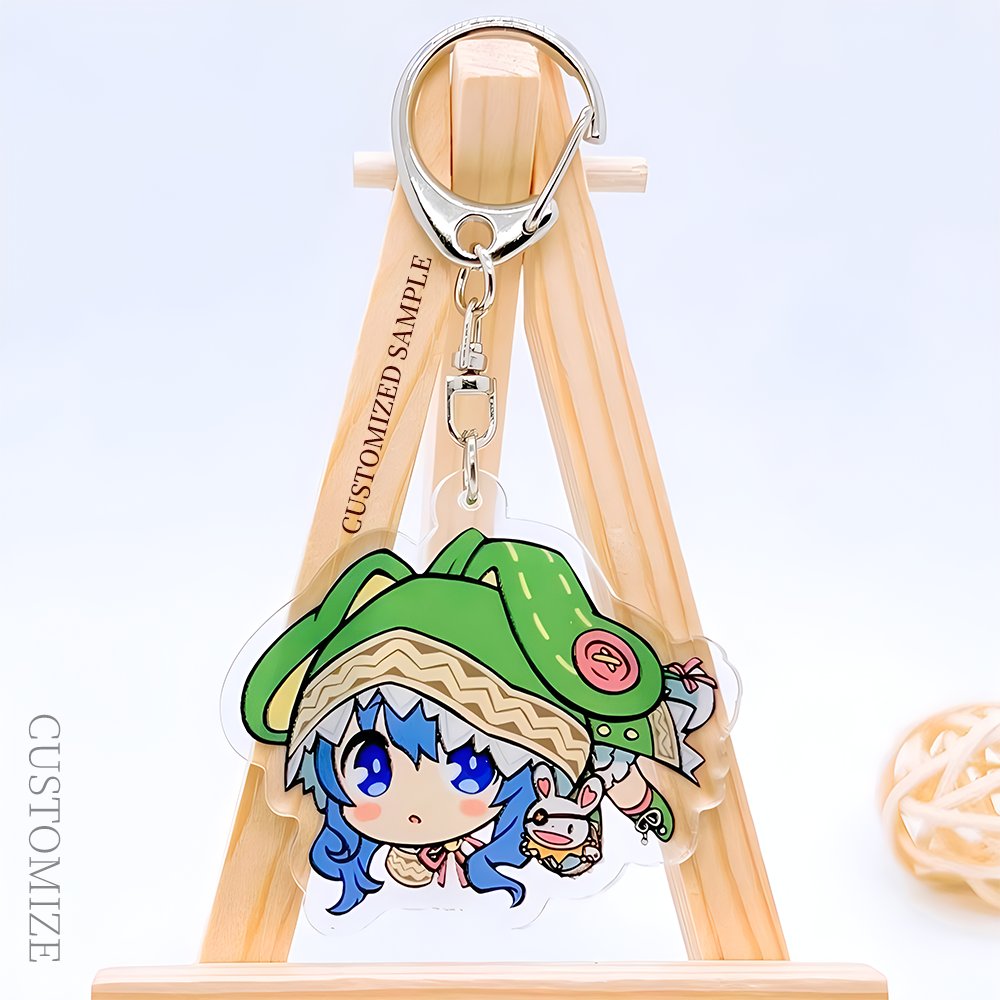 OEM ODM Key Chain Custom Pendant Transparent Epoxy Glitter Hologram Charms Custom Acrylic Keychain Plastic Keyring Accessories