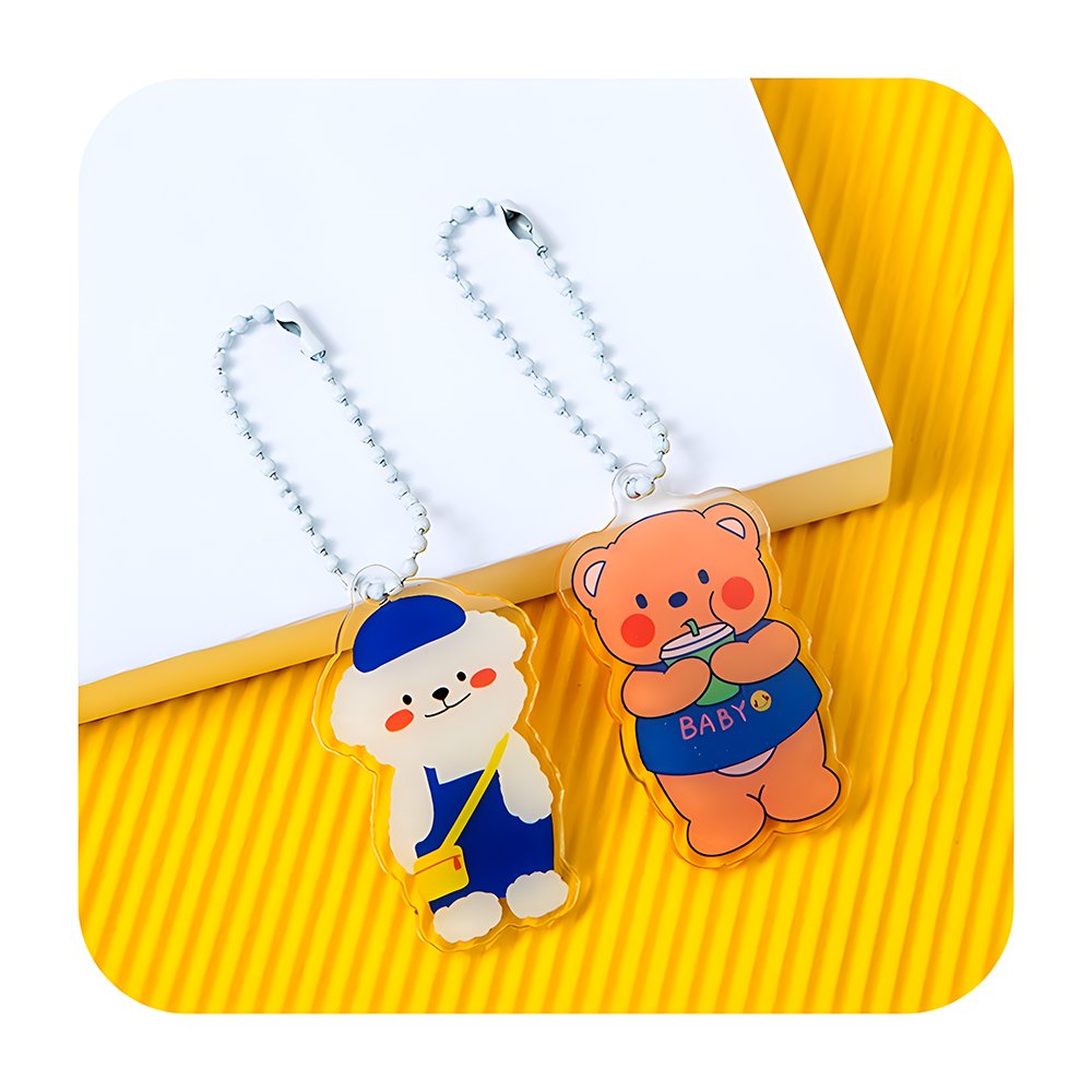OEM ODM Key Chain Custom Pendant Transparent Epoxy Glitter Hologram Charms Custom Acrylic Keychain Plastic Keyring Accessories