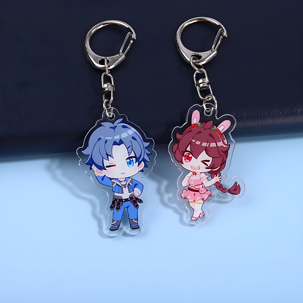 OEM ODM Key Chain Custom Pendant Transparent Epoxy Glitter Hologram Charms Custom Acrylic Keychain Plastic Keyring Accessories