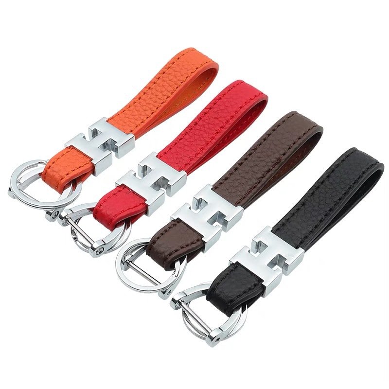 Universal Heavy Duty Woven Handmade Leather Key Chain, Car Fob Key Keychains with 360 Degree Rotatable Snap Swivel and Anti-Lost