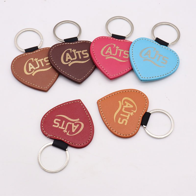 Wholesale Pu Leather Keyring Promotional Gift Custom Logo Laser Engraving Car Keychain