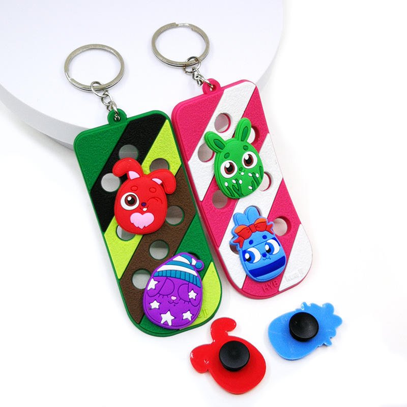 new PVC Fluorescent keychain shoe charms can be mounted on the key rings fit car keys accessories bag trinket wholesale custom