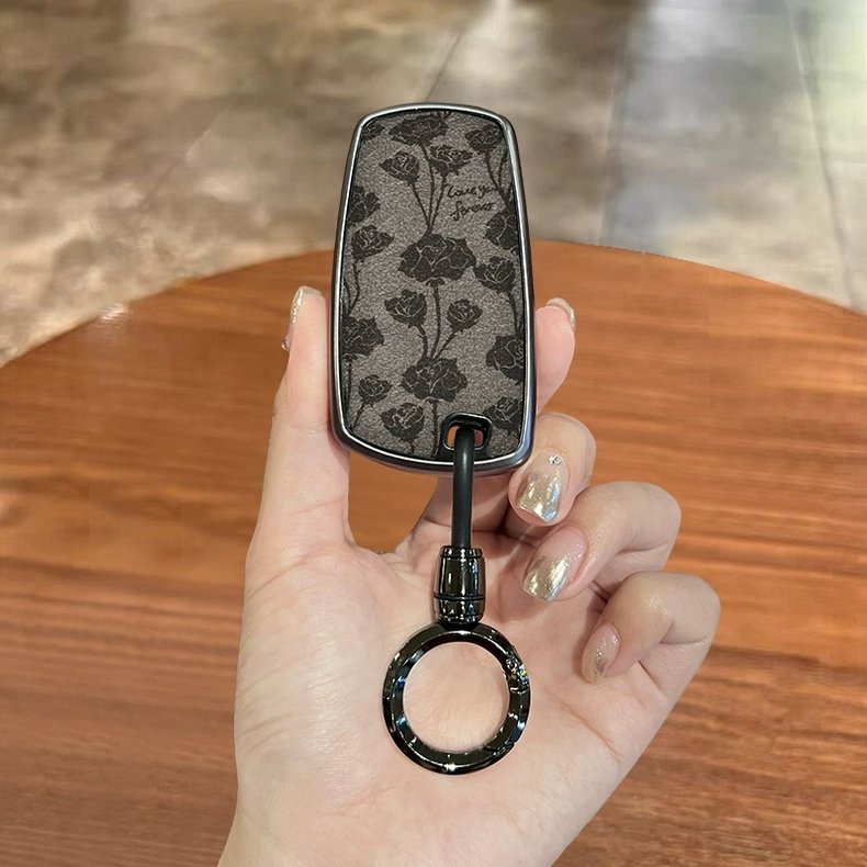 Elegant black rose tpu leather car key case cover for bmw 1 3 5 series x1 x2 x3 x5 320li 525 530 auto interior accessories