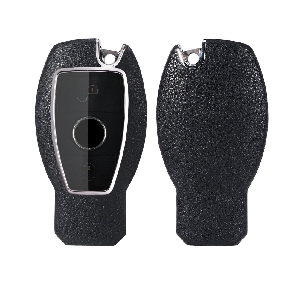 For Mercedes Benz leather Key Fob Cover 2/3 button key shell fit for Benz c200l/gla200/glc260/glk/V Class/e300 car key cover