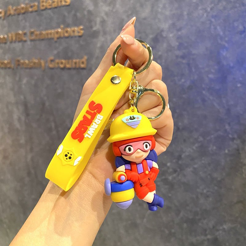 Creative Cartoon Mobile Game 3D Doll Keychain Pendant Bag Car Keychain Accessories Wholesale