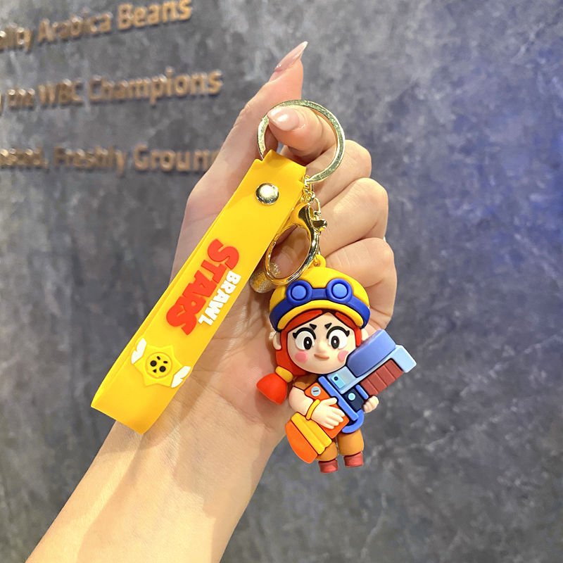 Creative Cartoon Mobile Game 3D Doll Keychain Pendant Bag Car Keychain Accessories Wholesale