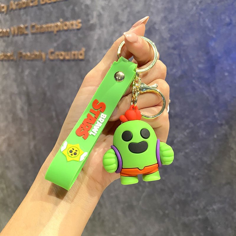 Creative Cartoon Mobile Game 3D Doll Keychain Pendant Bag Car Keychain Accessories Wholesale
