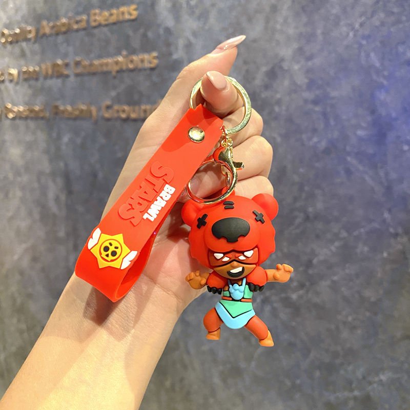 Creative Cartoon Mobile Game 3D Doll Keychain Pendant Bag Car Keychain Accessories Wholesale