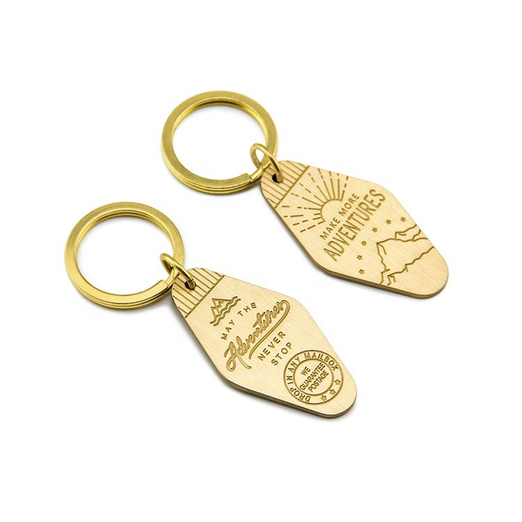 luxury retro metal hotel keychain pendant custom logo motel key tag car keychains