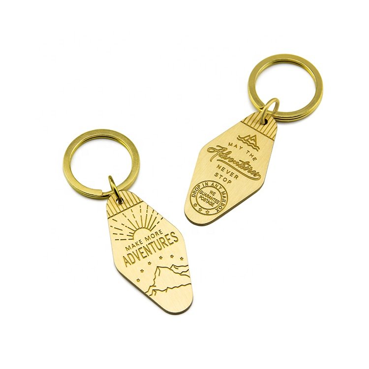luxury retro metal hotel keychain pendant custom logo motel key tag car keychains