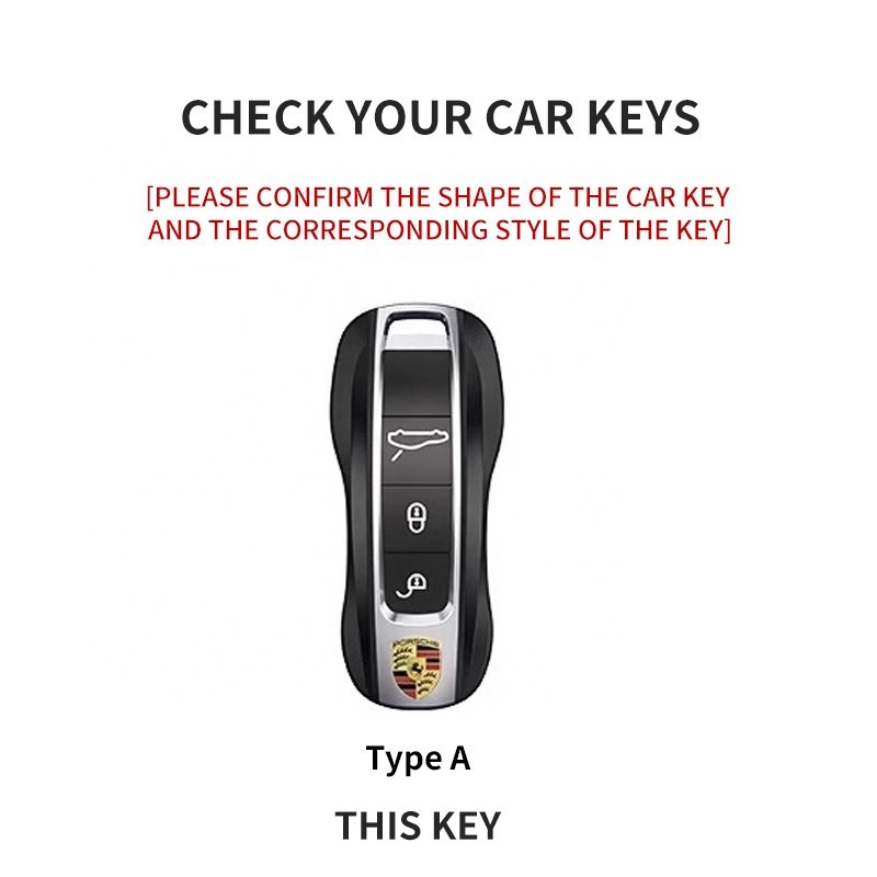 High Quality High-End Suede Car Key Cover in Black Green Oran for Porsche Vehicles Key Accessories