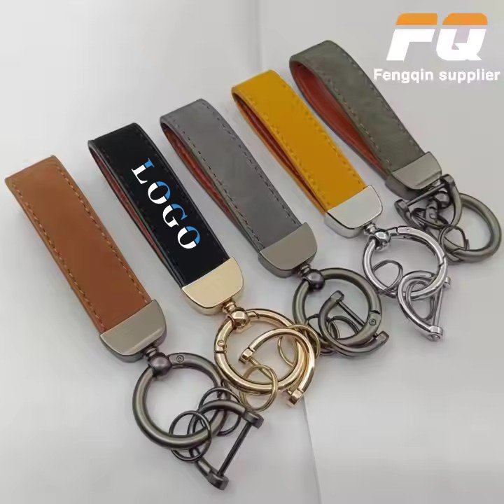 Custom Luxury Keychain Accessories Wholesale Car Keychain Handmade Genuine Leather Keychain