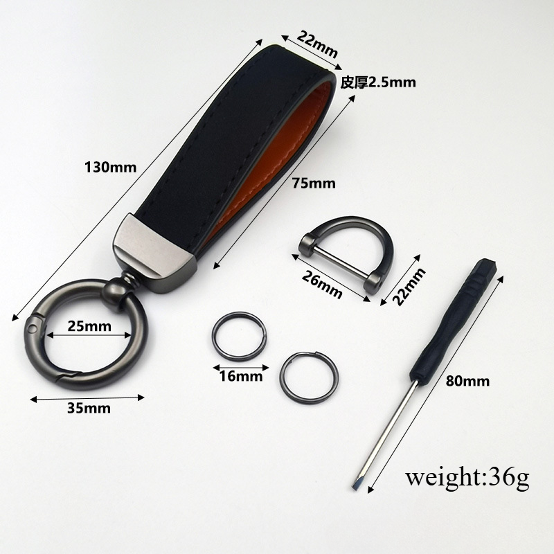 Custom Luxury Keychain Accessories Wholesale Car Keychain Handmade Genuine Leather Keychain
