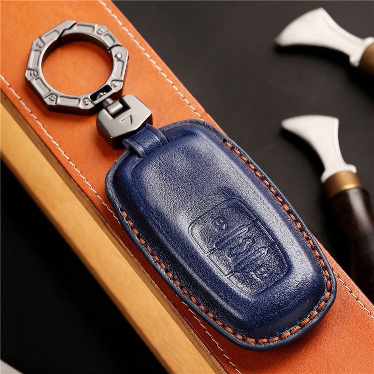 Handmade Genuine Leather Car Key Case Cover for 2020-2024 VW Volkswagen PhideonSmart Key Shell Case