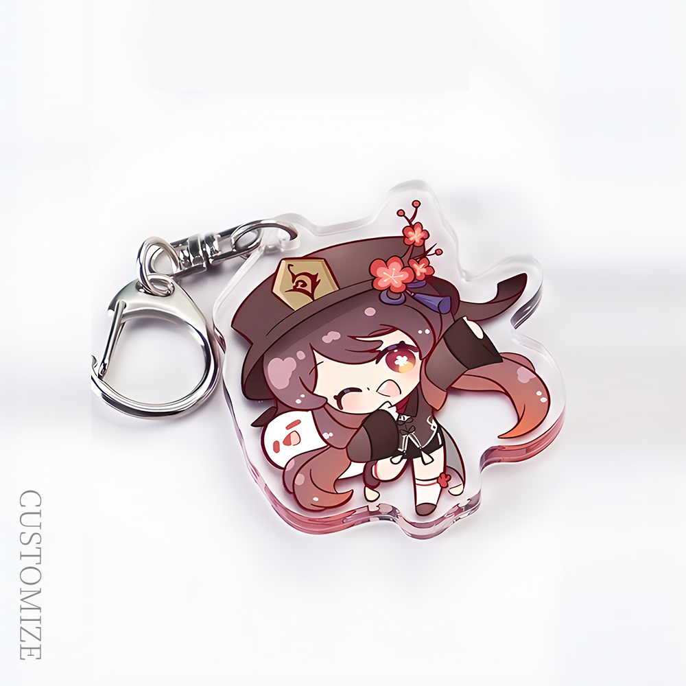 China Manufacturer OEM ODM Key Chain Pendant Transparent Clear Charms Custom Acrylic Keychain Plastic Keyring Accessories