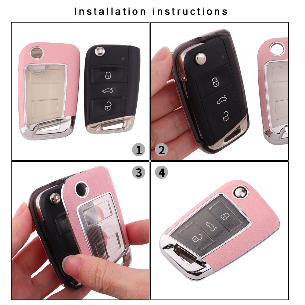 For Volkswagen Key Fob Cover 3 button key shell fit for Volkswagen golf7/Lamando/Superb/teramont/Tiguan L/Touran/LAVIDA PLUS