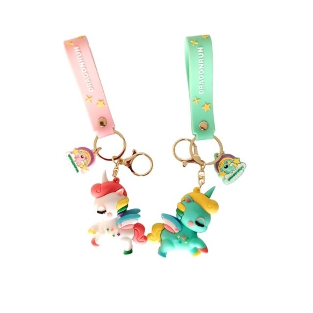 2PCS Cute Unicorn Keychain for Women Girls Key Chains Car Keys Keychain Accessories for Backpack Wallet Purse Charms
