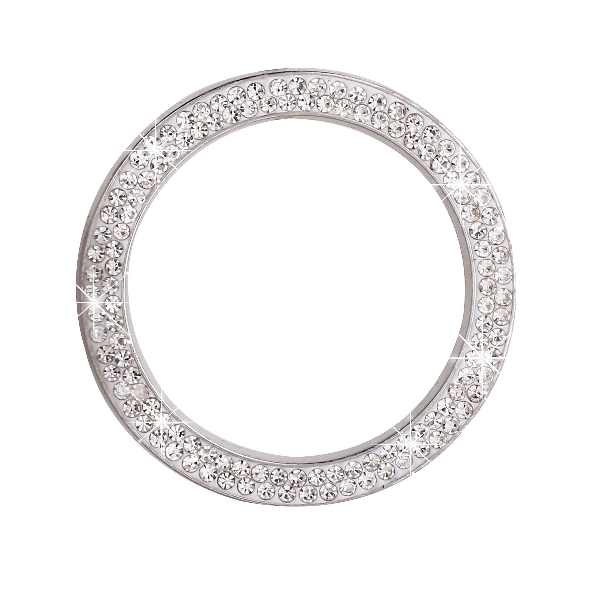 Bling Car Decor Double Crystal Car Bling Ring Emblem Sticker Bling Car Accessories Sets For Start Engine Ignition Button Key