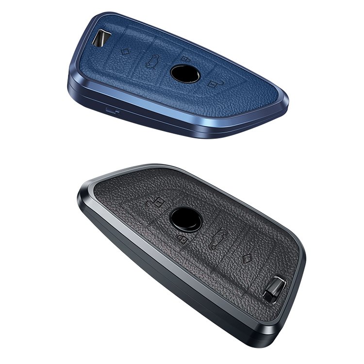 Fashion Car Remote Key Fob Holder Aluminum Alloy Leather Car Key Cover Hot Sale Key Case 2022 New Car Accessories
