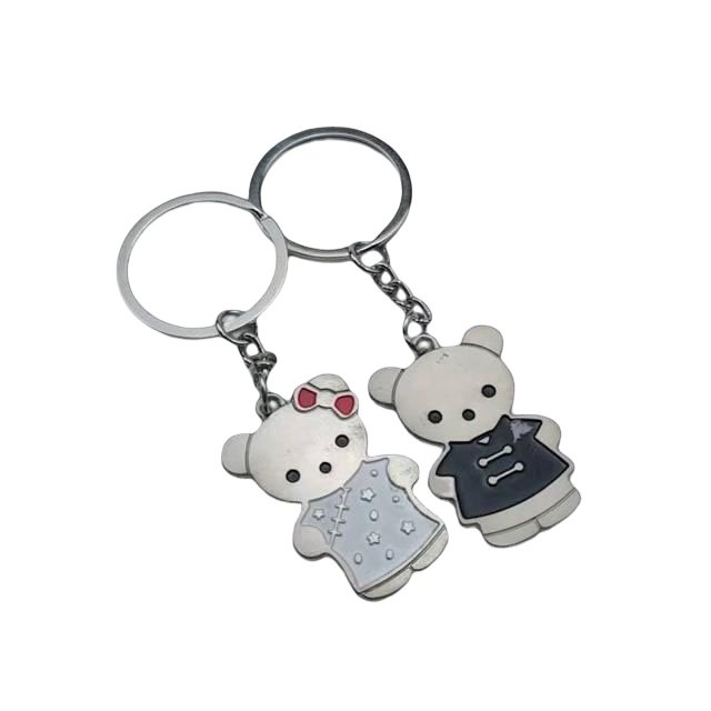 Wholesale custom promotion lovely zinc alloy metal key chain design free Logo wedding gift jewelry accessories key chain