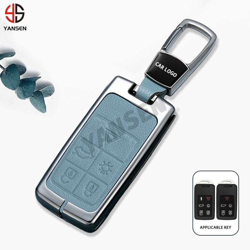 Leather Car Key Case Cover for Volvo S60 V60 XC60 S70 V70 XC70 S80 XC90 Auto Key Fob Shell Car Styling Keychain Accessory