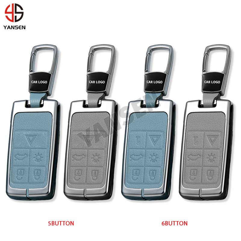 Leather Car Key Case Cover for Volvo S60 V60 XC60 S70 V70 XC70 S80 XC90 Auto Key Fob Shell Car Styling Keychain Accessory