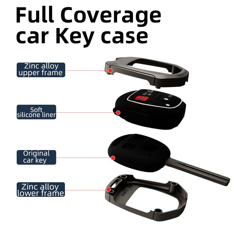 metal silicone car key case Alloy Car Key Case Cover Shell fob For Lexus car key Accessories