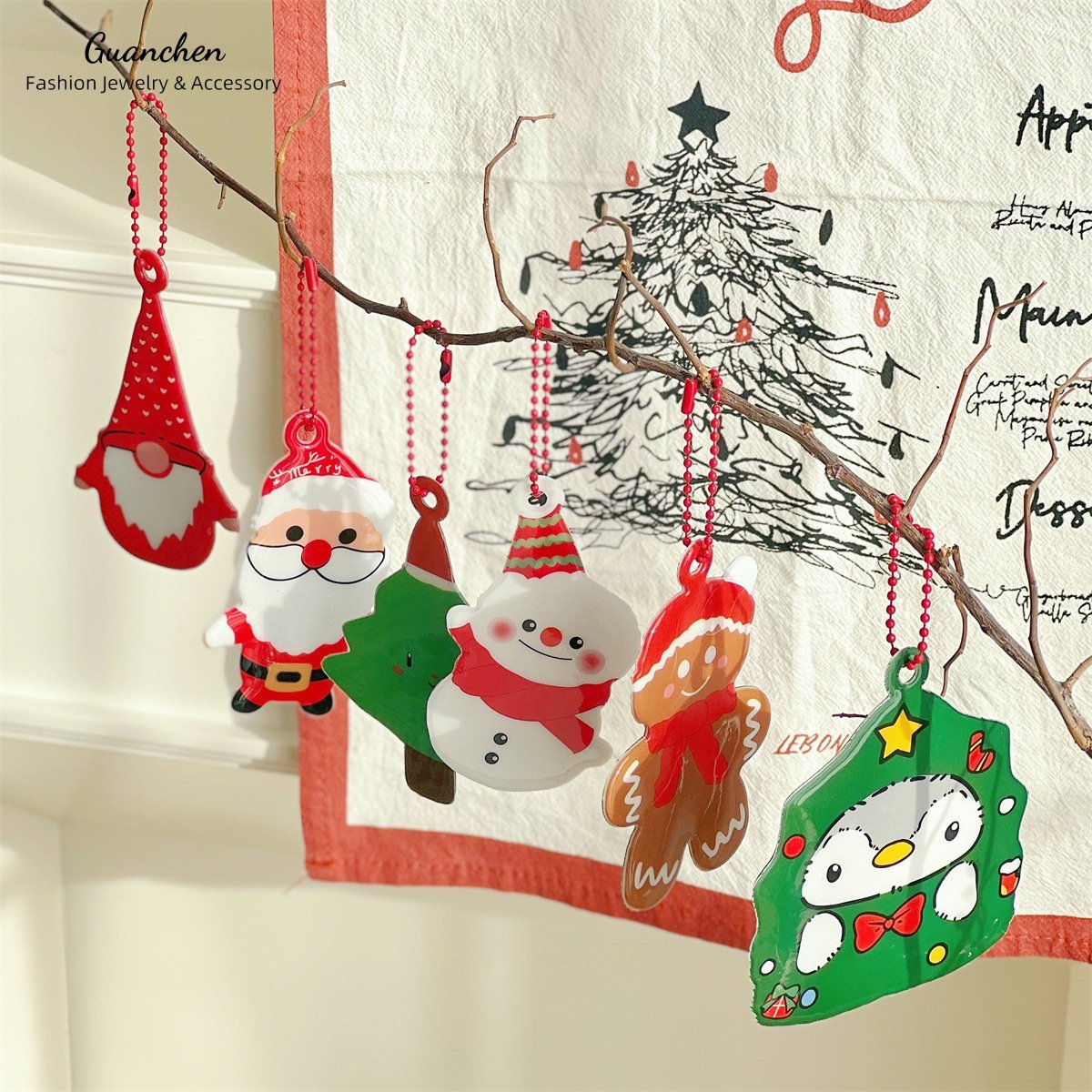 Factory PVC Keychains Christmas Decor Gifts Festive Key Ring Accessories Car Decoration Home Presents Key Holder