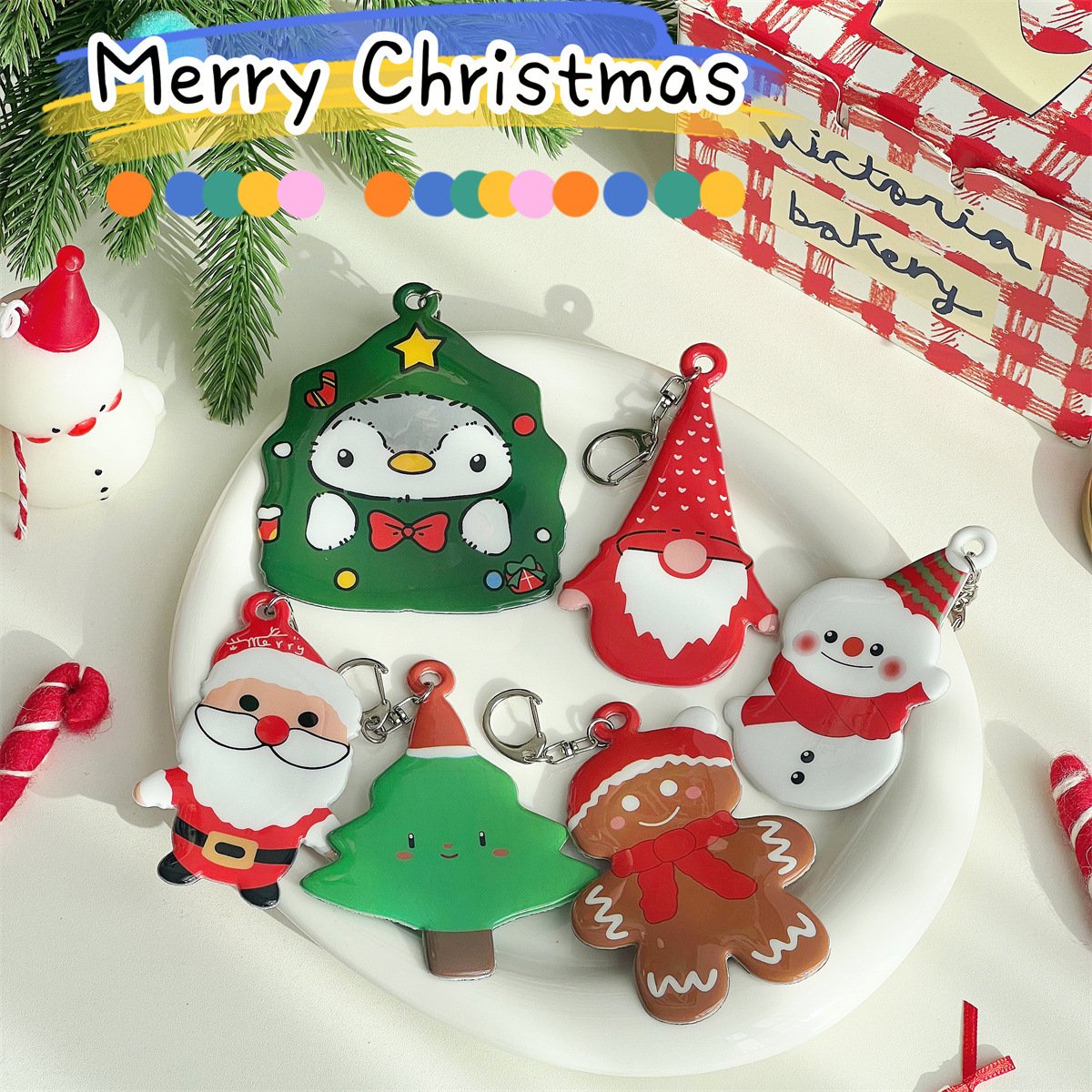 Factory PVC Keychains Christmas Decor Gifts Festive Key Ring Accessories Car Decoration Home Presents Key Holder