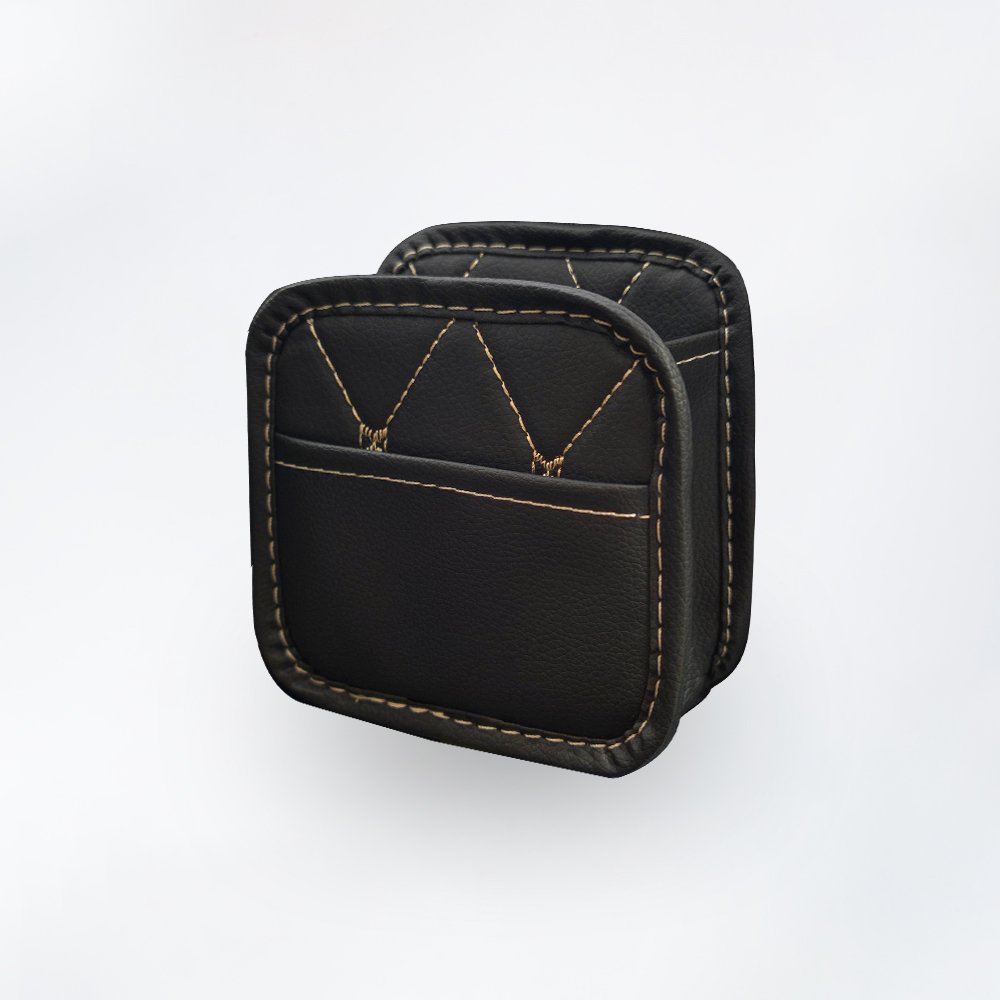 PVC Leather Hanging Car Air Outlet Organizer Bag with Phone Holder Sundries Keys Glasses Storage Bag