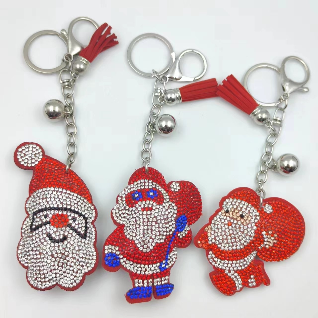 Popular Cartoon Keychain Full Diamond Holiday Accessories Festive Gift Christmas Decorations