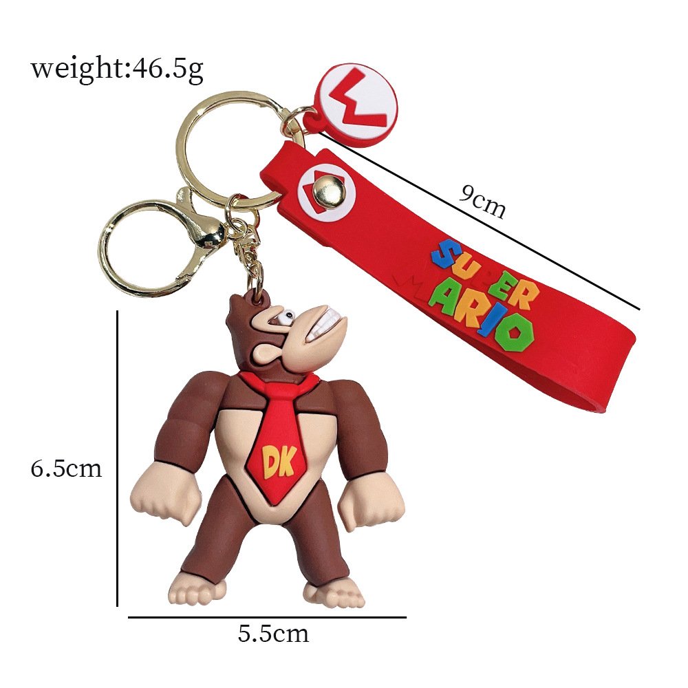 New Arrivals Super Mario Wholesale 3d Pvc Rubber Keychains Cartoon Pendant Key Ring for Gifts&Crafts