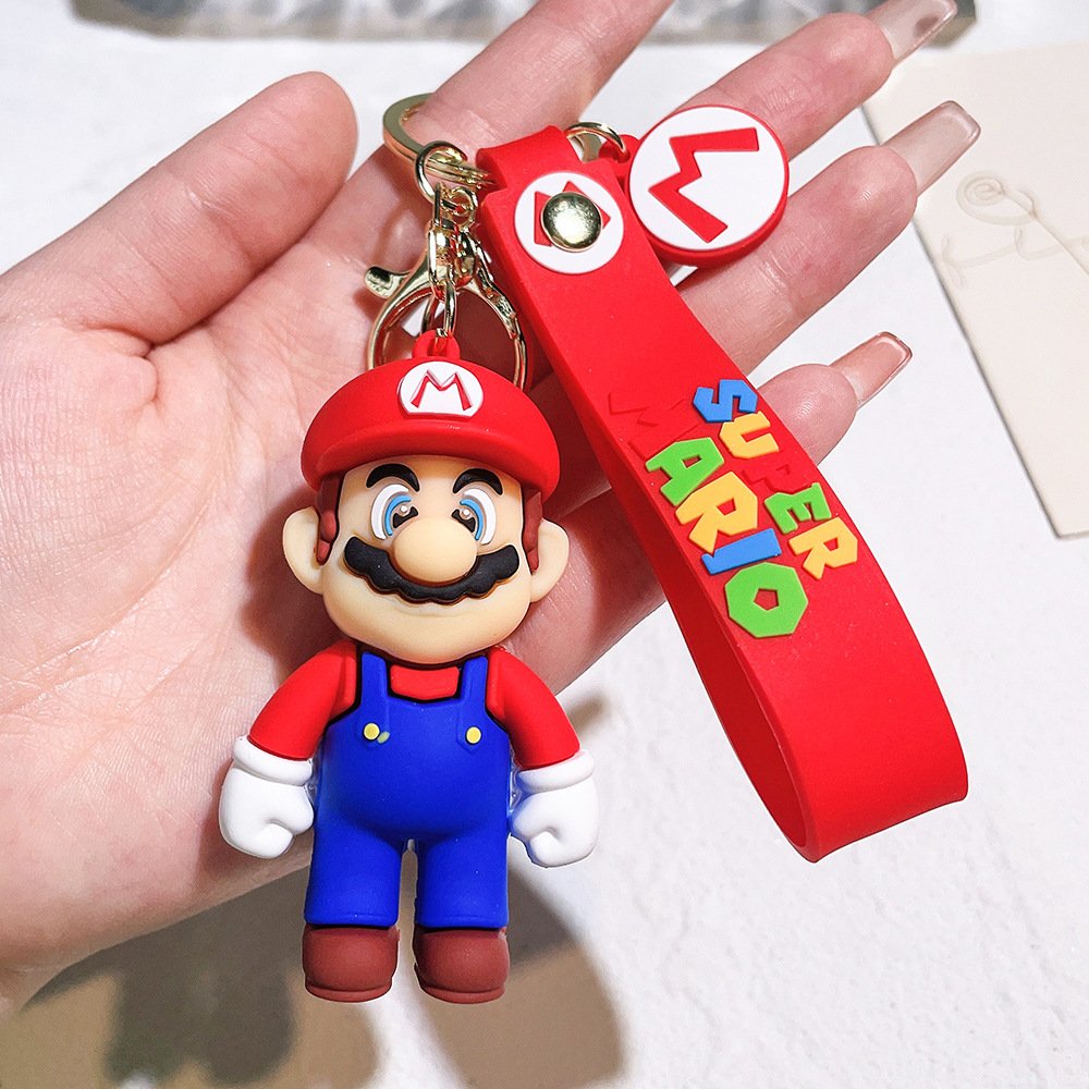 New Arrivals Super Mario Wholesale 3d Pvc Rubber Keychains Cartoon Pendant Key Ring for Gifts&Crafts