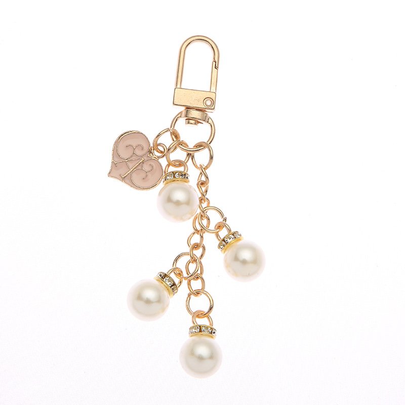 fashion Crystal Pearl Key Chain For Women's Backpack earphone case Key purse car Charm Pendant Accessories Pearl Key Ring Gifts