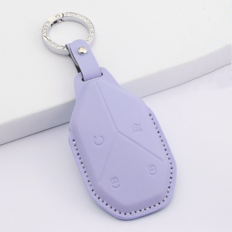 New Soft PU Leather Car Key Case for BYD 3 Buttons 4 Buttons Remote Control Protect Cover Auto Accessories Simple