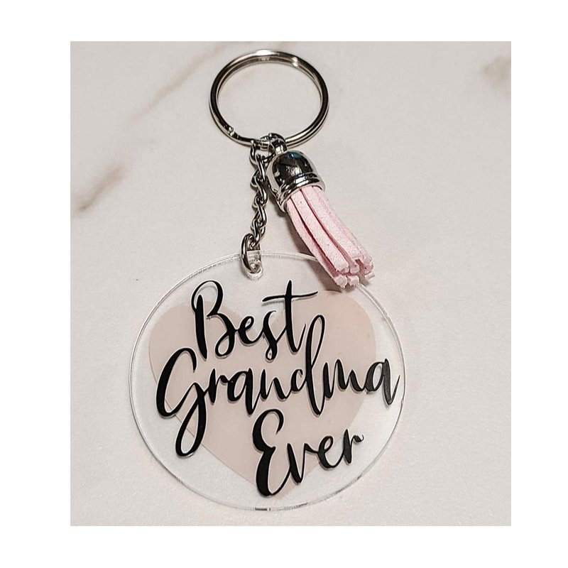 Plastic Key Chain Custom Wholesale Cartoon Blank Clear Acrylic Keychains Car Accessory Blank Acrylic Keychain Daisy with Tassels