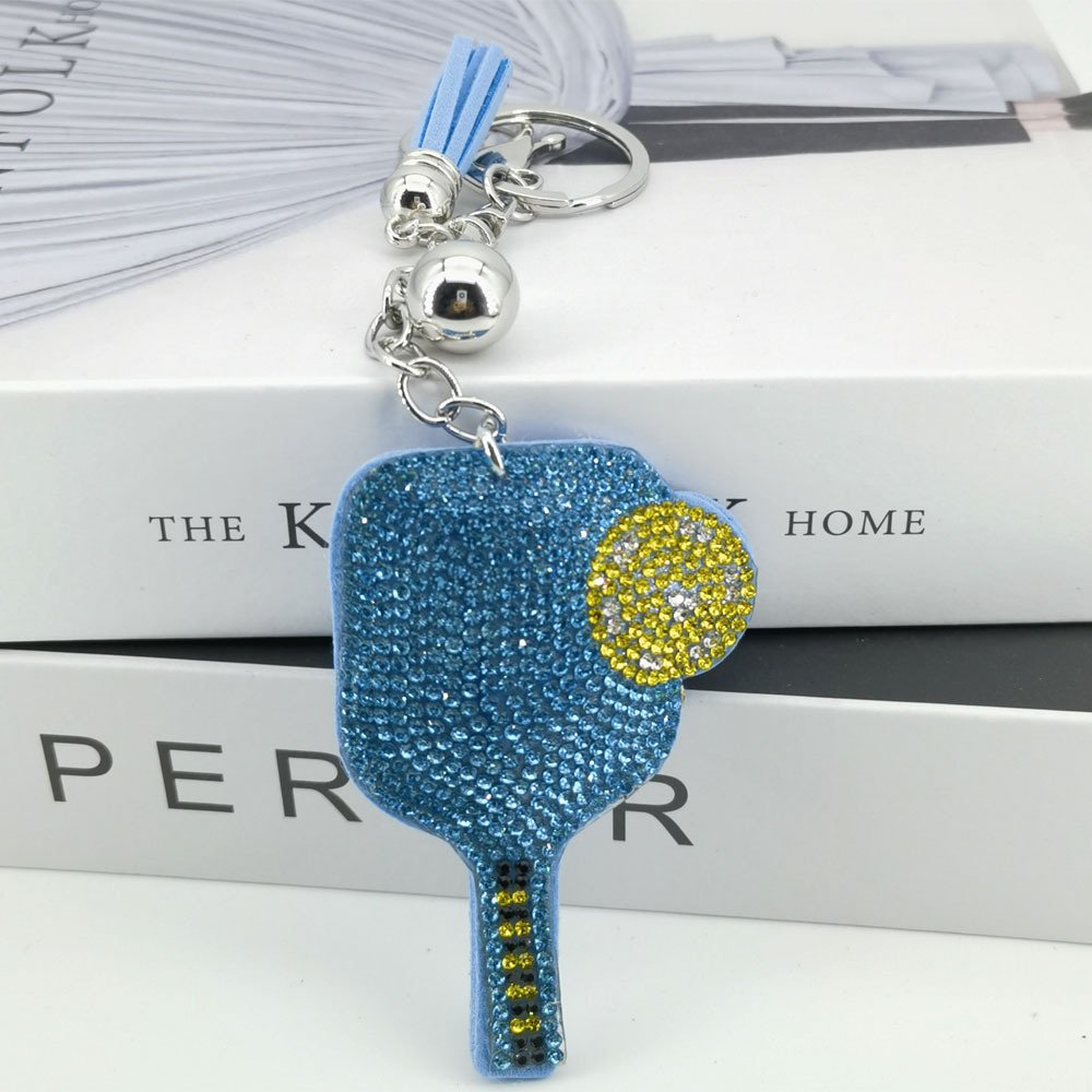 2024 Promotional Pickleball Paddle Keychains Car Key Rings Charms Bling Keychain Crystal Keychain Accessories