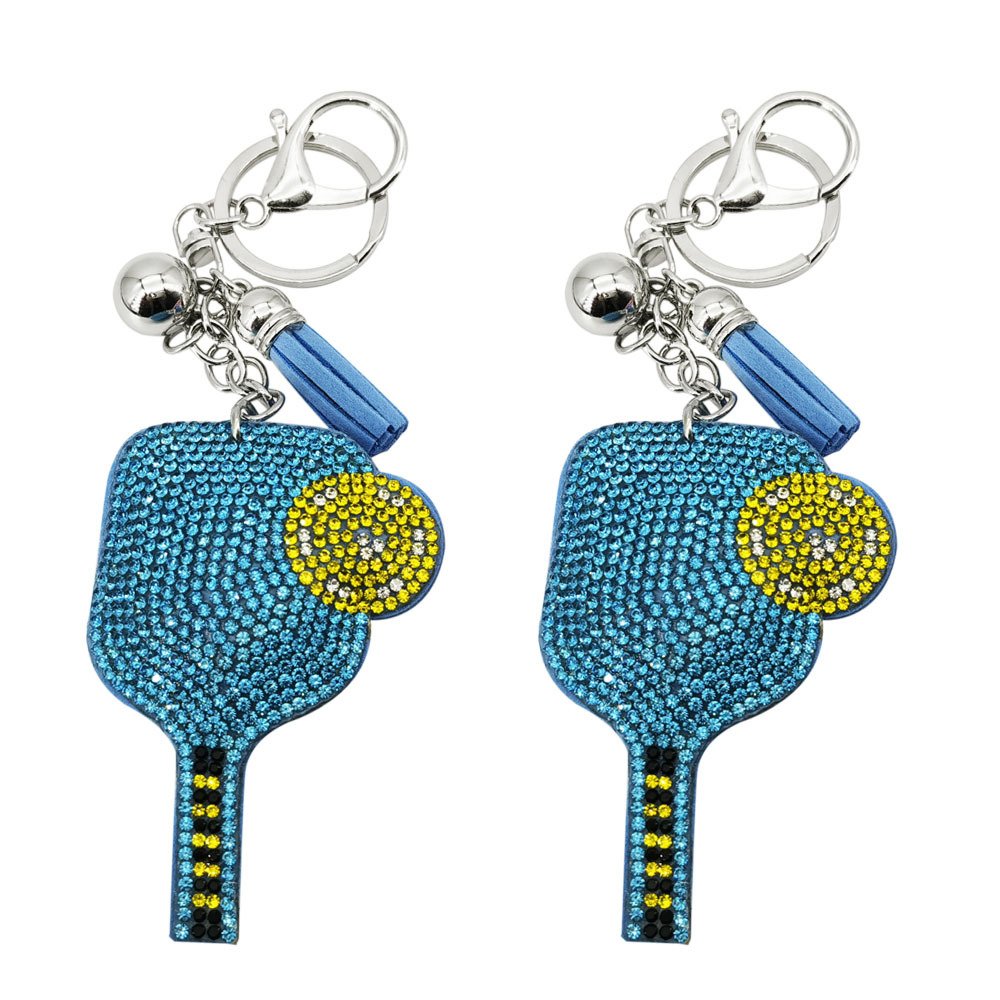 2024 Promotional Pickleball Paddle Keychains Car Key Rings Charms Bling Keychain Crystal Keychain Accessories