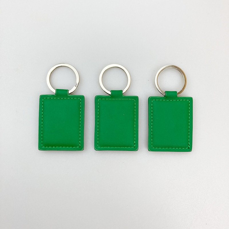 Xun Xin Customize Creative PU Keychain Genuine Leather Keychain Car Key Pendant Embossed Silk Screen Printing Logo Gift Keychain