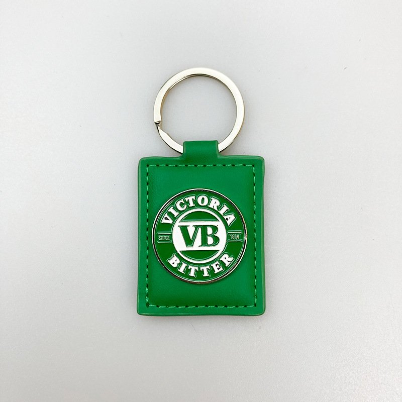 Xun Xin Customize Creative PU Keychain Genuine Leather Keychain Car Key Pendant Embossed Silk Screen Printing Logo Gift Keychain