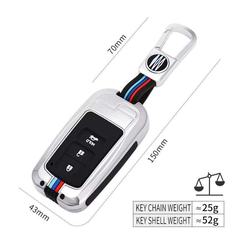 Zinc Alloy Hard Metal Car Key Cover Case Car Remote Key Fob Smart Key Shell Holder Fit for Toyota Car Key Accessories