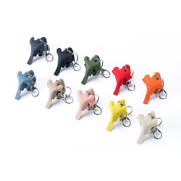 Wholesale Cute Leather elephant keychain Creative Animal car key ring pendant manufacturer key chain