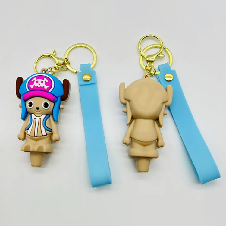 Wholesale Multifunction Anime 3D Silicone Keychain Cute Cartoon Pendant for Men Bags and Car Keys Decorations